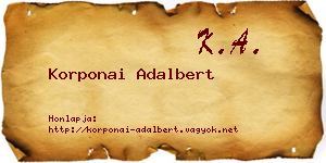 Korponai Adalbert névjegykártya